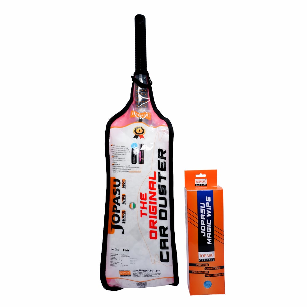 Jopasu Car Duster Brush and 380 GSM Microfibre Cloth.
