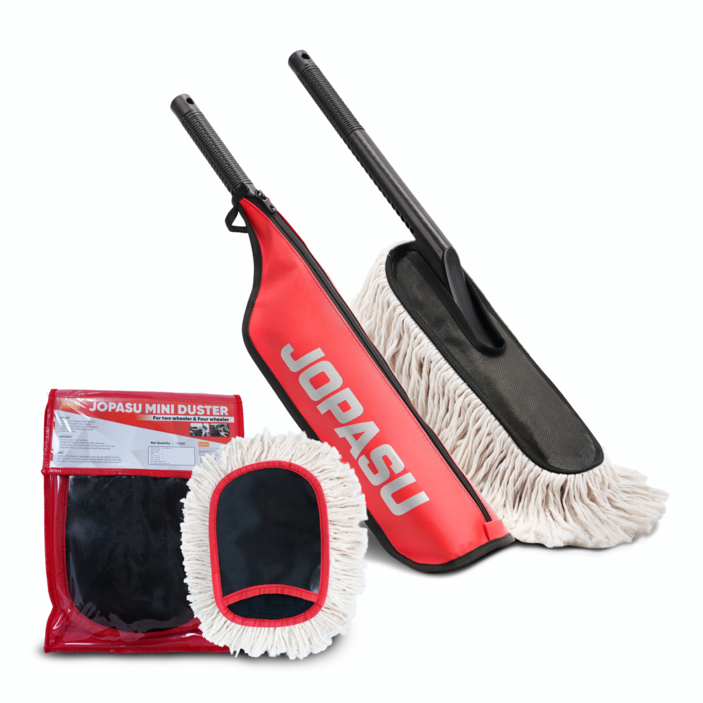 Jopasu Car Duster Brush & Mini Duster Brush Combo | Scratch-Free Dry Dust Cleaning for Car Exterior & Interior